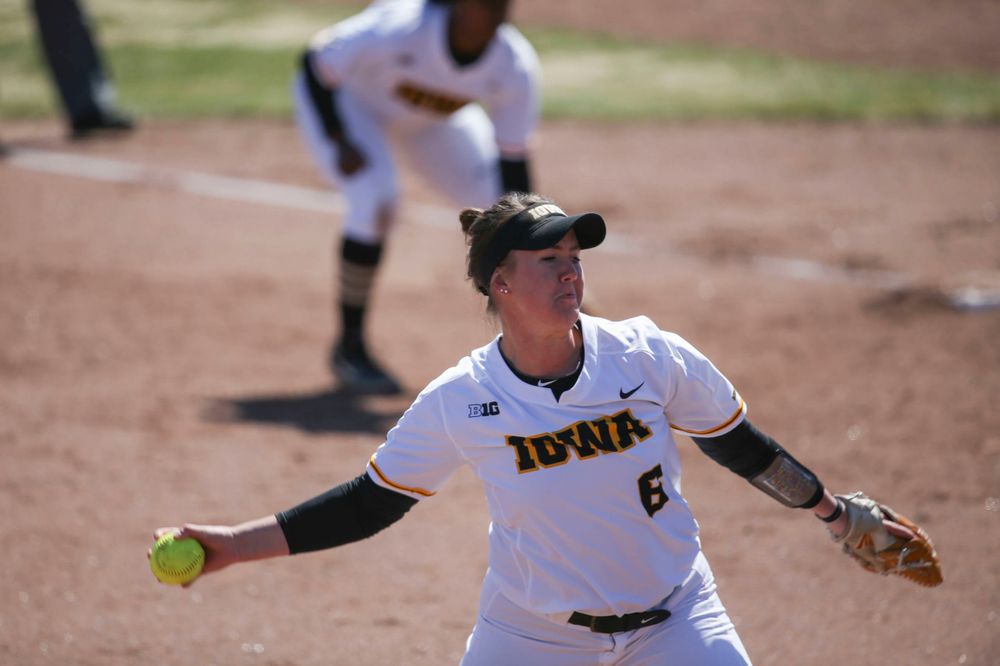 Iowa pitcher Erin Riding (6) at game 3 vs Northwestern on Sunday, March 31, 2019 at Bob Pearl Field. (Lily Smith/hawkeyesports.com)