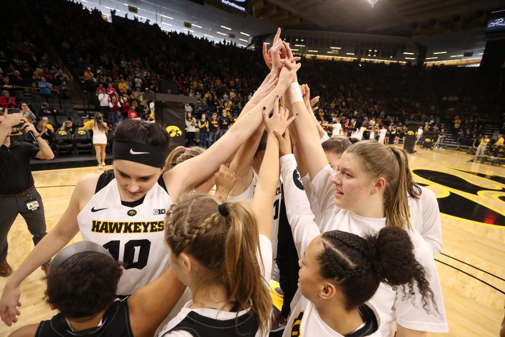 The Iowa Hawkeyes before their game against the Purdue Boilermakers Sunday, January 27, 2019 at Carver-Hawkeye Arena. (Brian Ray/hawkeyesports.com)