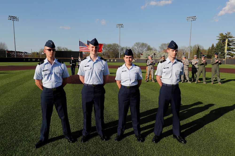 Military Appreciation Night before the Iowa Hawkeyes game against Oklahoma State Friday, May 4, 2018 at Duane Banks Field. (Brian Ray/hawkeyesports.com)
