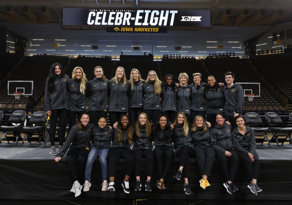 The 2018-2019 Iowa WomenÕs Basketball team during their Celebr-Eight event Wednesday, April 24, 2019 at Carver-Hawkeye Arena. (Brian Ray/hawkeyesports.com)