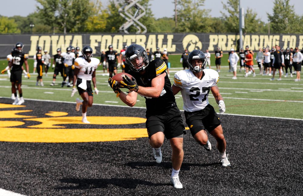Iowa Hawkeyes wide receiver Nick Easley (84) during practice No. 7 of fall camp Friday, August 10, 2018 at the Kenyon Football Practice Facility. (Brian Ray/hawkeyesports.com)
