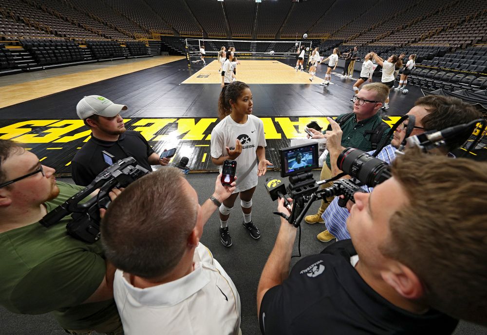 Iowa’s Brie Orr (7) during Iowa Volleyball’s Media Day at Carver-Hawkeye Arena in Iowa City on Friday, Aug 23, 2019. (Stephen Mally/hawkeyesports.com)