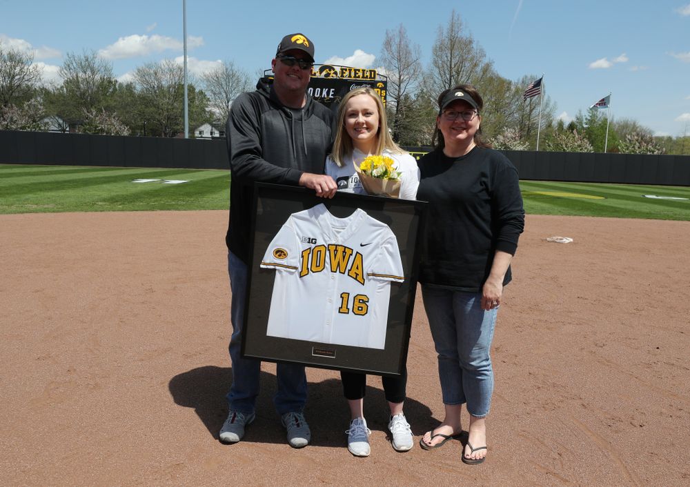 Senior Student Assistant Coach Brooke Rozier  during senior day festivities following their game against the Ohio State Buckeyes Sunday, May 5, 2019 at Pearl Field. (Brian Ray/hawkeyesports.com)ic 