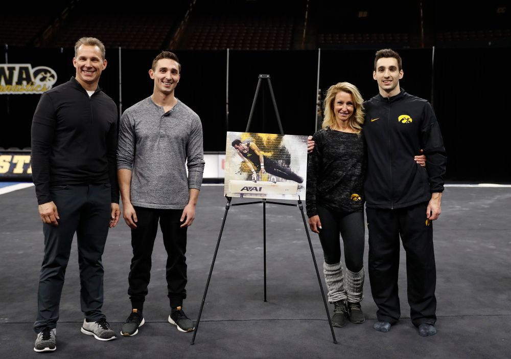 Iowa's Austin Hodges and his family during senior day activities 