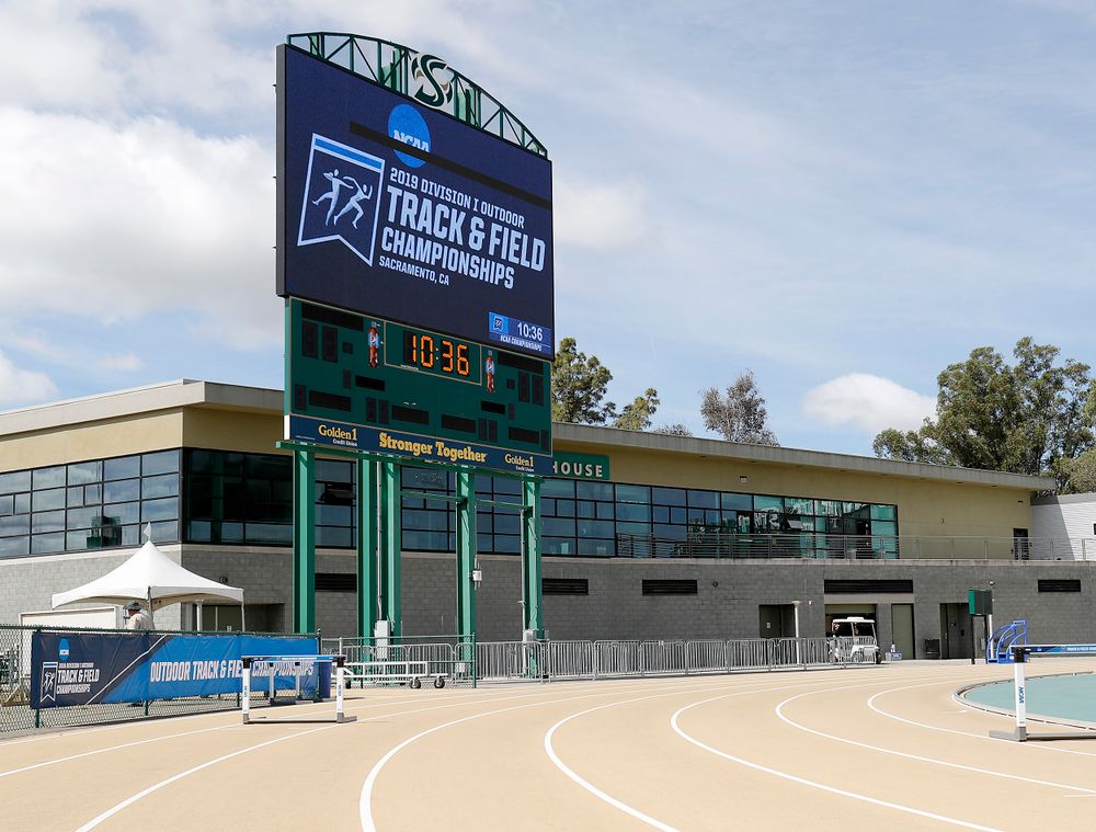 Practice Day for NCAA West Preliminary track and field at Hornet Stadium in Sacramento, California.