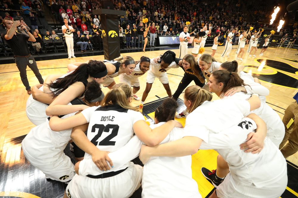 The Iowa Hawkeyes before their game against the Purdue Boilermakers Sunday, January 27, 2019 at Carver-Hawkeye Arena. (Brian Ray/hawkeyesports.com)