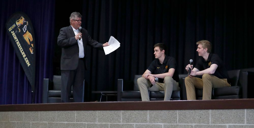 Gary Dolphin, Nicholas Baer, Michael Baer -- Hawkeye Fan Event at the Quad-Cities Waterfront Convention Center in Bettendorf, Iowa, on May 15, 2019.