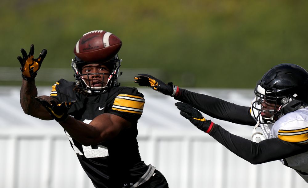 Iowa Hawkeyes wide receiver Brandon Smith (12) makes a catch during Holiday Bowl Practice No. 3  Tuesday, December 24, 2019 at San Diego Mesa College. (Brian Ray/hawkeyesports.com)