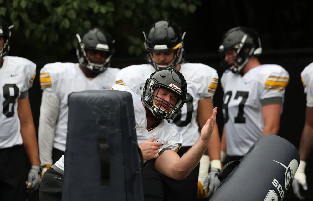 Iowa Hawkeyes defensive lineman John Waggoner (92) during practice No. 4 of Fall Camp Monday, August 6, 2018 at the Hansen Football Performance Center. (Brian Ray/hawkeyesports.com)