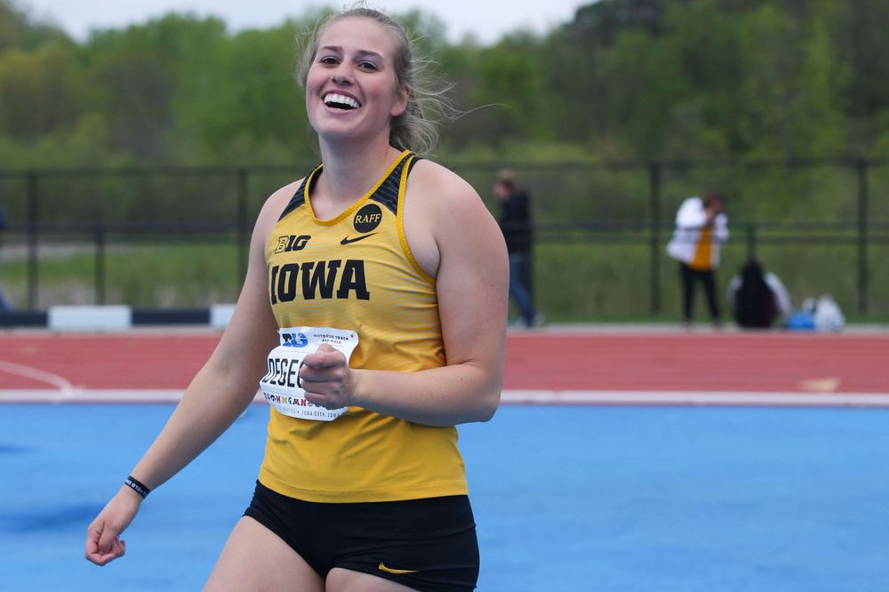 Iowa's Kelli DiGeorge during women's long jump at Big Ten Outdoor Track and Field Championships at Francis X. Cretzmeyer Track on Sunday, May 12, 2019. (Lily Smith/hawkeyesports.com)