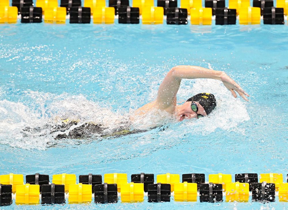 Iowa’s Allyssa Fluit swims the women’s 200 yard freestyle preliminary event during the 2020 Women’s Big Ten Swimming and Diving Championships at the Campus Recreation and Wellness Center in Iowa City on Friday, February 21, 2020. (Stephen Mally/hawkeyesports.com)