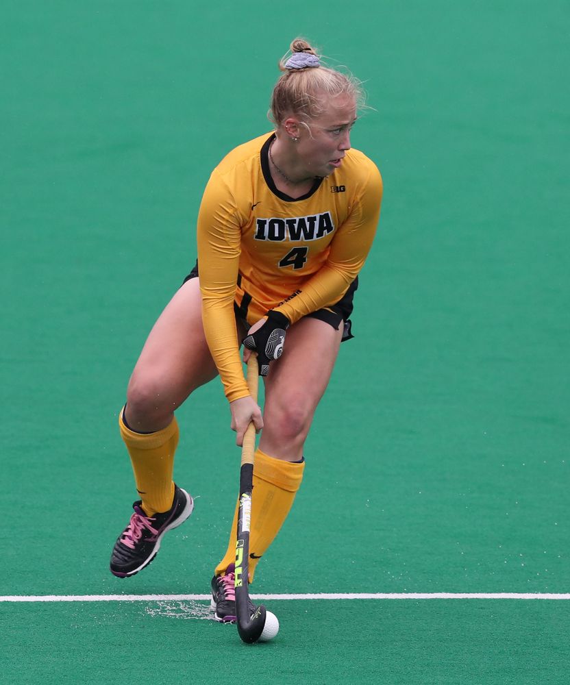 Iowa Hawkeyes Makenna Grewe (4) against Maryland during the championship game of the Big Ten Tournament Sunday, November 4, 2018 at Lakeside Field in Evanston, Ill. (Brian Ray/hawkeyesports.com)