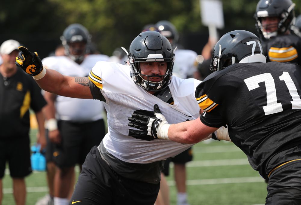 Iowa Hawkeyes defensive end A.J. Epenesa (94) during the third practice of fall camp Sunday, August 5, 2018 at the Kenyon Football Practice Facility. (Brian Ray/hawkeyesports.com)