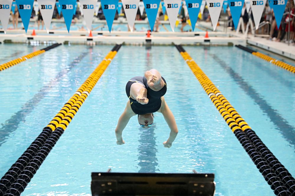 Iowa’s Aleksandra Olesiak swims the women’s 200 yard individual medley preliminary event during the 2020 Women’s Big Ten Swimming and Diving Championships at the Campus Recreation and Wellness Center in Iowa City on Thursday, February 20, 2020. (Stephen Mally/hawkeyesports.com)