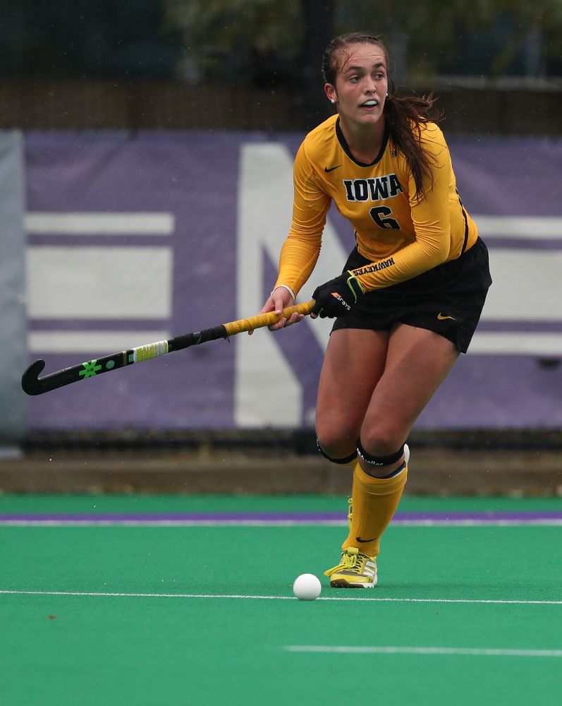 Iowa Hawkeyes Anthe Nijziel (6) against Maryland during the championship game of the Big Ten Tournament Sunday, November 4, 2018 at Lakeside Field in Evanston, Ill. (Brian Ray/hawkeyesports.com)