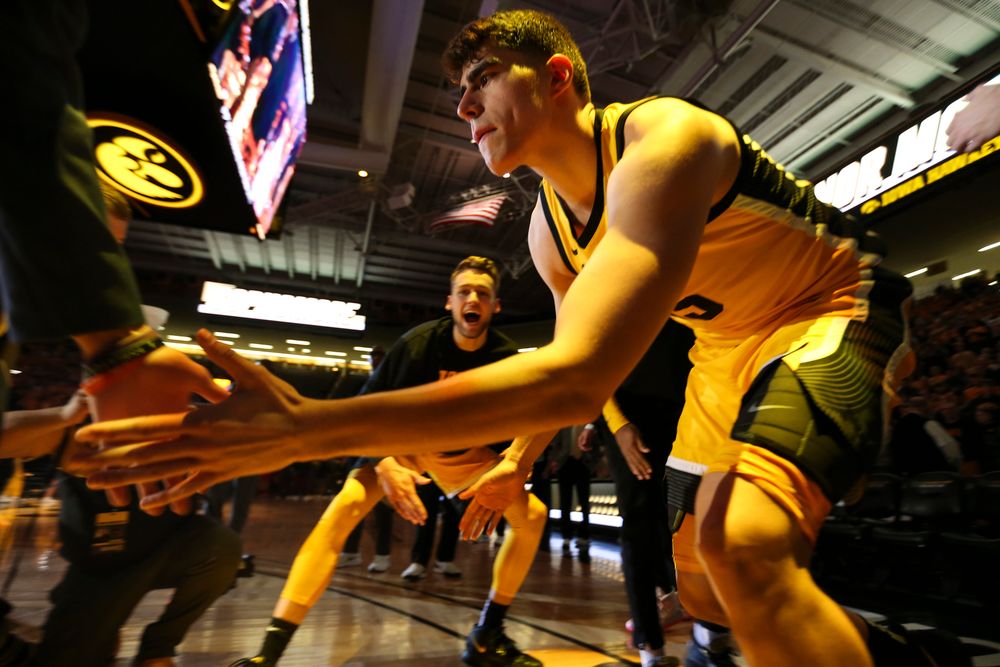 Iowa Hawkeyes center Luka Garza (55) is introduced during introductions during the Iowa men’s basketball game vs Rutgers on Wednesday, January 22, 2020 at Carver-Hawkeye Arena. (Lily Smith/hawkeyesports.com)