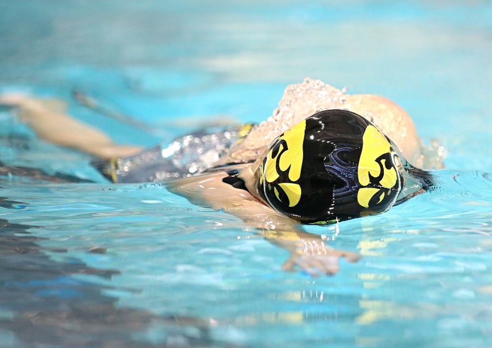 Iowa’s Erin Lang swims the women’s 500 yard freestyle preliminary event during the 2020 Women’s Big Ten Swimming and Diving Championships at the Campus Recreation and Wellness Center in Iowa City on Thursday, February 20, 2020. (Stephen Mally/hawkeyesports.com)
