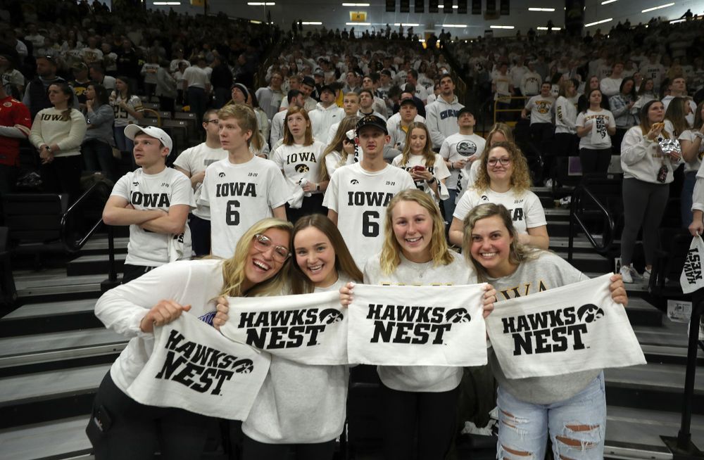 The Hawks Nest before the Iowa Hawkeyes game against the Illinois Fighting Illini Sunday, February 2, 2020 at Carver-Hawkeye Arena. (Brian Ray/hawkeyesports.com)