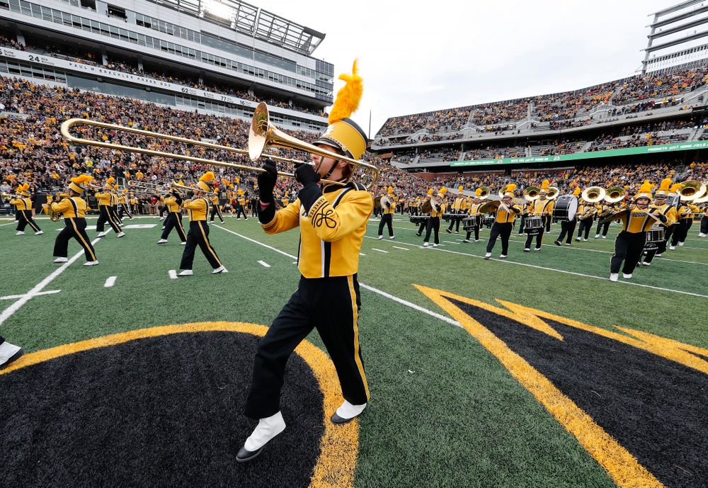 The Hawkeye Marching Band performs before the Iowa Hawkeyes game against against the Iowa State Cyclones Saturday, September 8, 2018 at Kinnick Stadium. (Brian Ray/hawkeyesports.com)