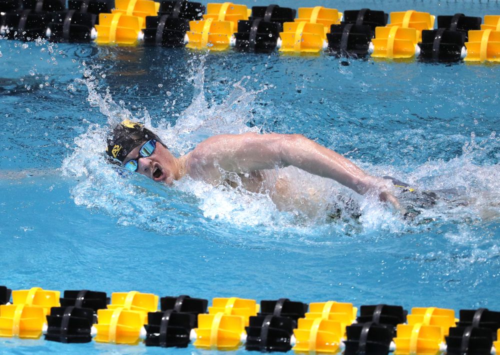 Iowa's Tom Schab swims in the preliminaries of the 500-yard freestyle during the 2019 Big Ten Swimming and Diving Championships Thursday, February 28, 2019 at the Campus Wellness and Recreation Center. (Brian Ray/hawkeyesports.com)