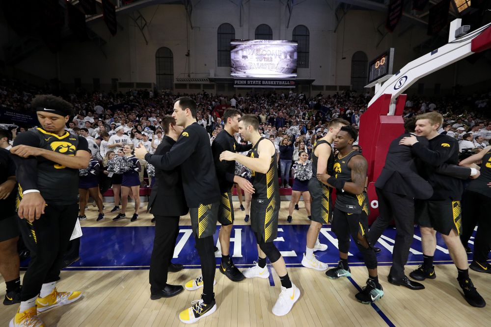 The Iowa Hawkeyes against Penn State Saturday, January 4, 2020 at the Palestra in Philadelphia. (Brian Ray/hawkeyesports.com)