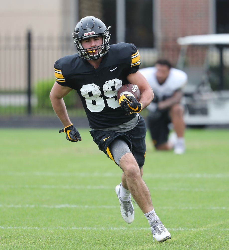 Iowa Hawkeyes wide receiver Nico Ragaini (89) as the team prepares for the Outback Bowl Saturday, December 29, 2018 at Tampa University. (Brian Ray/hawkeyesports.com)