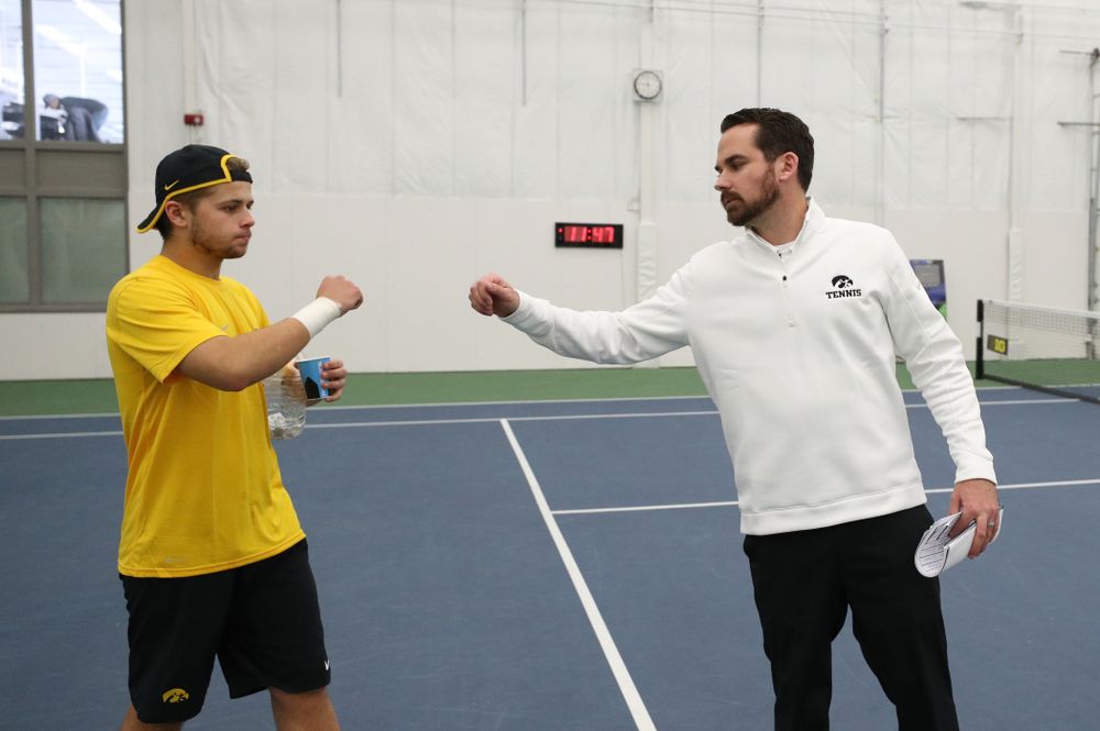 Iowa Hawkeyes Head Coach Ross Wilson against the Butler Bulldogs Sunday, January 27, 2019 at the Hawkeye Tennis and Recreation Complex. (Brian Ray/hawkeyesports.com)