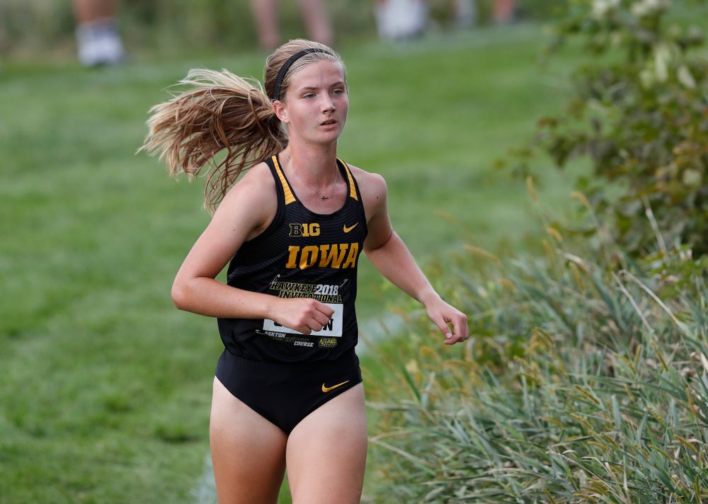 Emma Gordon during the Hawkeye Invitational Friday, August 31, 2018 at the Ashton Cross Country Course.  (Brian Ray/hawkeyesports.com)