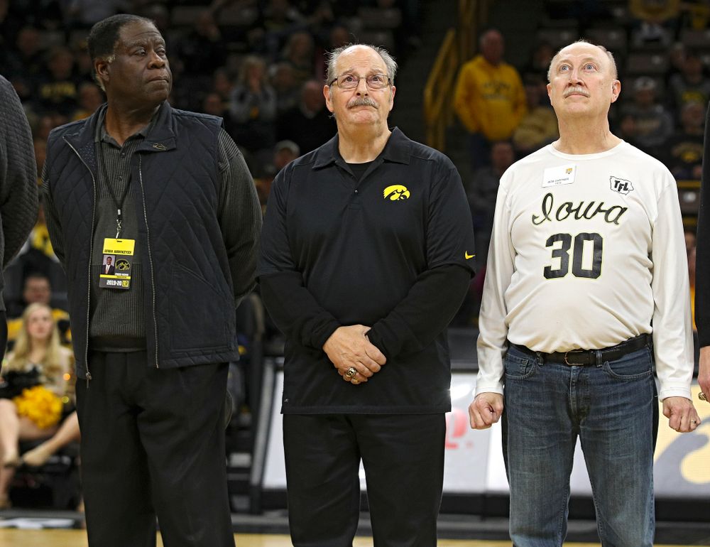 Former Iowa Men’s Basketball Lettermen are honored during halftime of the game at Carver-Hawkeye Arena in Iowa City on Sunday, December 29, 2019. (Stephen Mally/hawkeyesports.com)