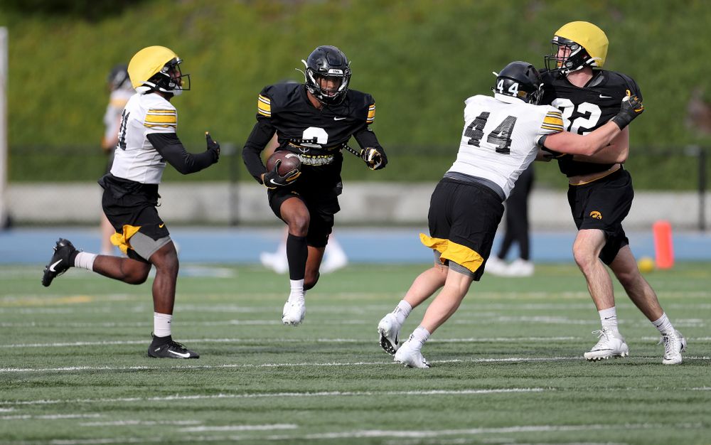 Iowa Hawkeyes wide receiver Ihmir Smith-Marsette (6) returns a kick during Holiday Bowl Practice No. 3  Tuesday, December 24, 2019 at San Diego Mesa College. (Brian Ray/hawkeyesports.com)