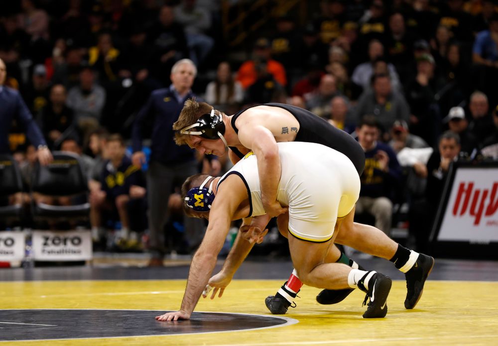 Iowa's Cash Wilcke against Michigan's Kevin Beazley at 197 pounds 