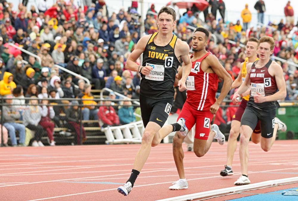 Iowa's Matt Manternach runs the men’s 800 meter event on the second day of the Big Ten Outdoor Track and Field Championships at Francis X. Cretzmeyer Track in Iowa City on Saturday, May. 11, 2019. (Stephen Mally/hawkeyesports.com)