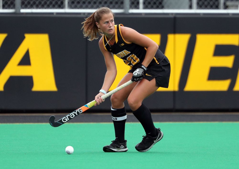 Iowa Hawkeyes Sophie Sunderland (20) during a 2-1 victory against the Ohio State Buckeyes Friday, September 27, 2019 at Grant Field. (Brian Ray/hawkeyesports.com)