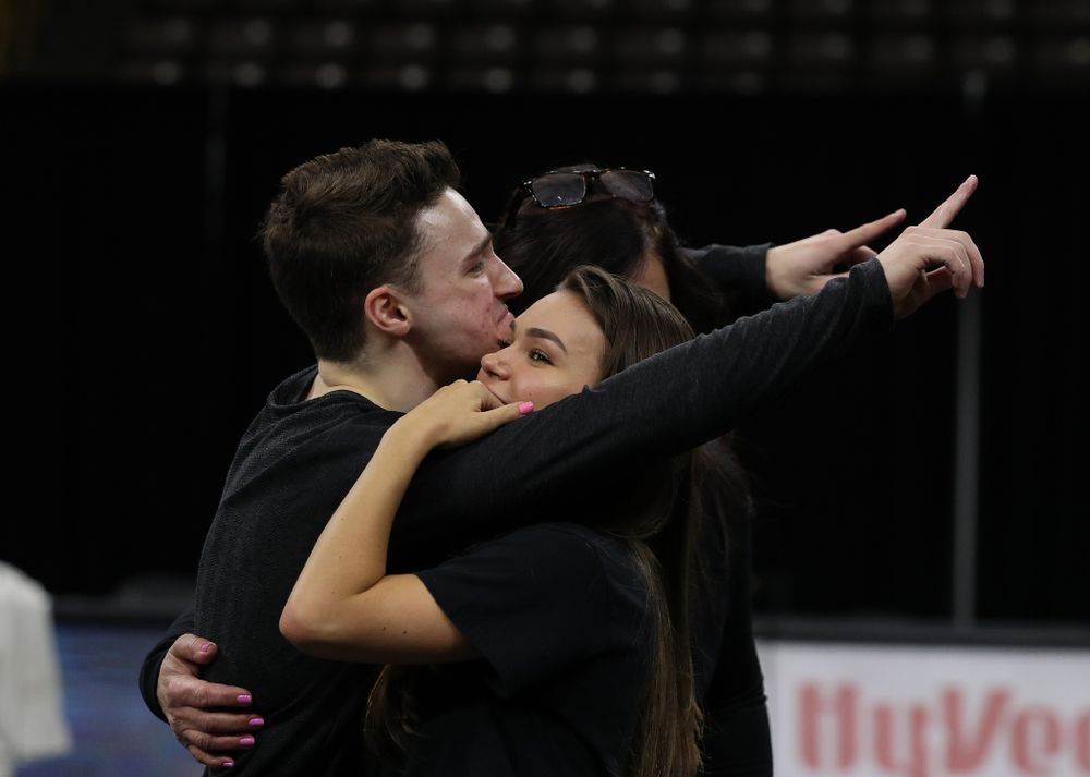 Iowa Men's Gymnast Jake Brodarzon and his family during senior day ceremonies following their meet against the Ohio State Buckeyes  Saturday, March 16, 2019 at Carver-Hawkeye Arena.  (Brian Ray/hawkeyesports.com)