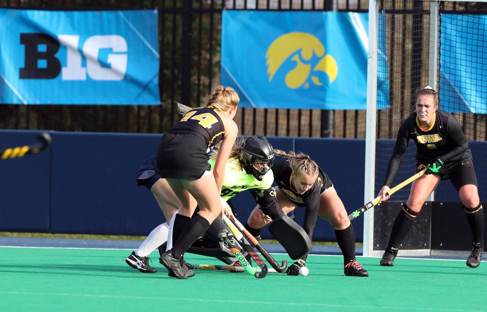 Iowa Hawkeyes goaltender Leslie Speight (96) against Penn State in the 2019 Big Ten Field Hockey Tournament Championship Game Sunday, November 10, 2019 in State College. (Brian Ray/hawkeyesports.com)