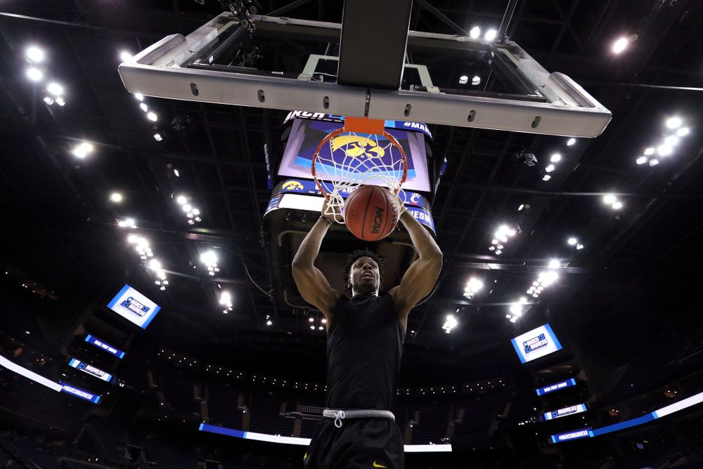 Iowa Hawkeyes forward Tyler Cook (25) during press availability and practice before the first round of the 2019 NCAA Men's Basketball Tournament Thursday, March 21, 2019 at Nationwide Arena in Columbus, Ohio. (Brian Ray/hawkeyesports.com)
