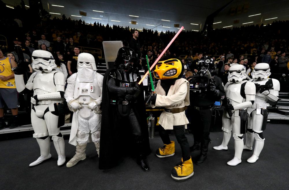 Jedi Herky and Darth Vader against the Ohio State Buckeyes Saturday, January 12, 2019 at Carver-Hawkeye Arena. (Brian Ray/hawkeyesports.com)