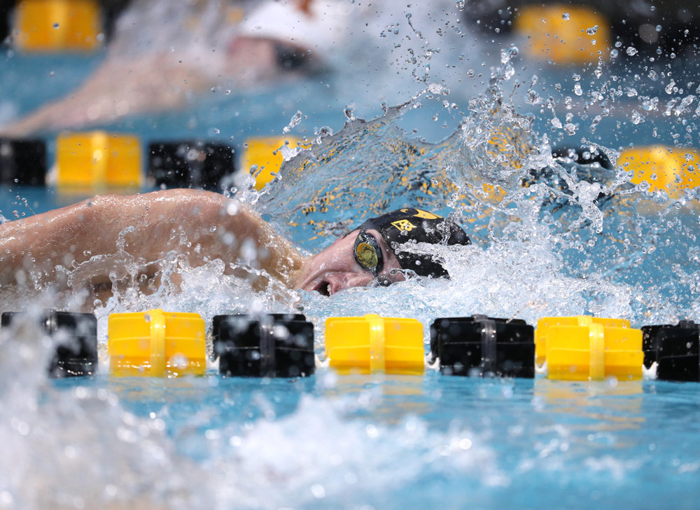 Iowa's Michael Tenney swims in the preliminaries of the 500-yard freestyle during the 2019 Big Ten Swimming and Diving Championships Thursday, February 28, 2019 at the Campus Wellness and Recreation Center. (Brian Ray/hawkeyesports.com)