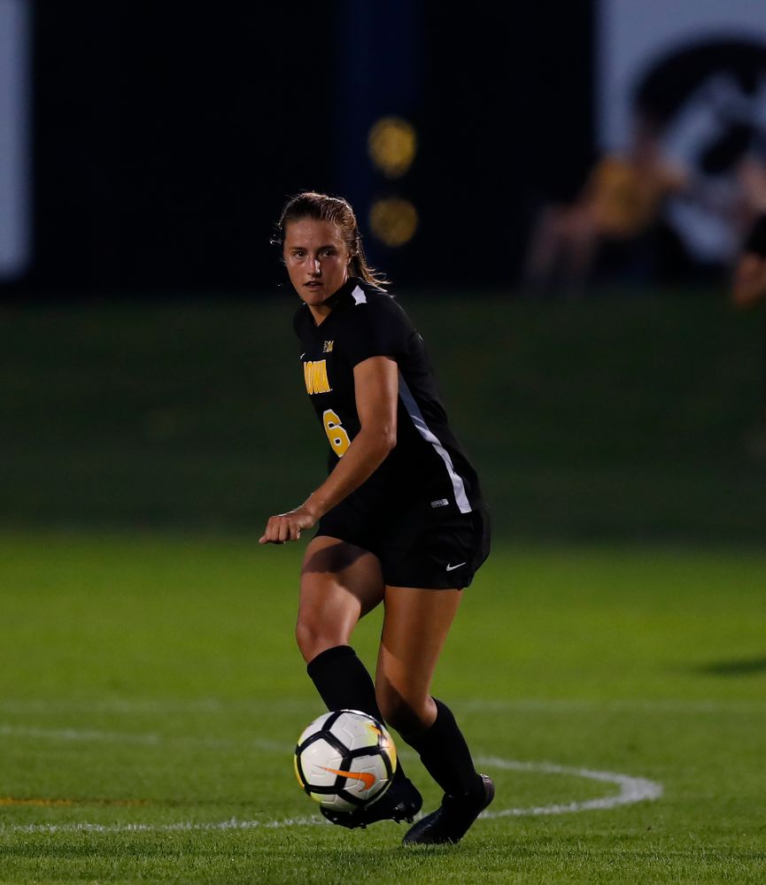 Iowa Hawkeyes Isabella Blackman (6) against the Purdue Boilermakers Thursday, September 20, 2018 at the Iowa Soccer Complex. (Brian Ray/hawkeyesports.com)