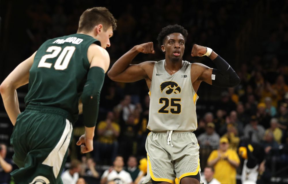 Iowa Hawkeyes forward Tyler Cook (25) against the Michigan State Spartans Thursday, January 24, 2019 at Carver-Hawkeye Arena. (Brian Ray/hawkeyesports.com)