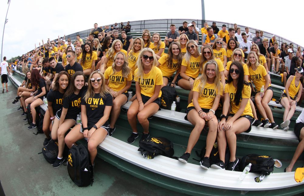 The Iowa Spirit Squad during the Iowa Student Athlete Kickoff Kickball game  Sunday, August 19, 2018 at Duane Banks Field. (Brian Ray/hawkeyesports.com)