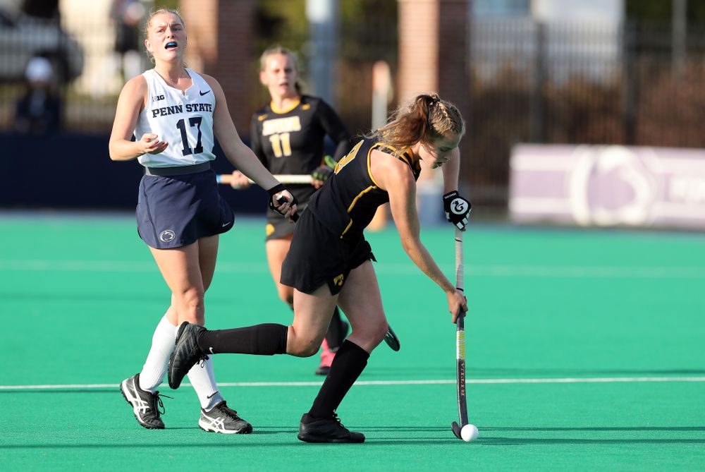Iowa Hawkeyes Sofie Stribos (9) against Penn State in the 2019 Big Ten Field Hockey Tournament Championship Game Sunday, November 10, 2019 in State College. (Brian Ray/hawkeyesports.com)