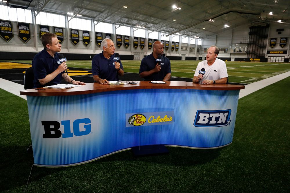 Iowa Hawkeyes defensive coordinator Phil Parker on the Big Ten Network set Monday, August 20, 2018 at the Hansen Football Performance Center. (Brian Ray/hawkeyesports.com)