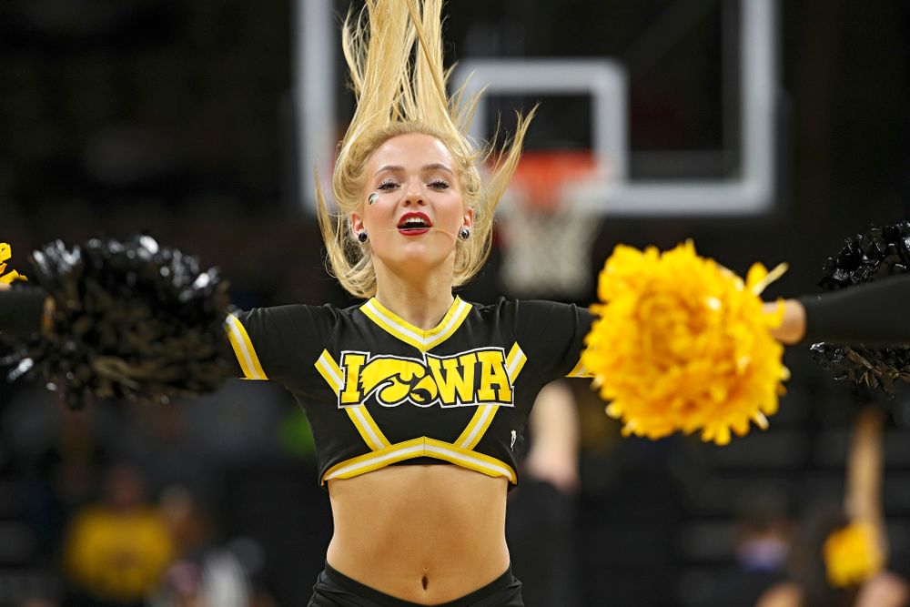 The Iowa Dance Team performs during the first half of their exhibition game against Lindsey Wilson College at Carver-Hawkeye Arena in Iowa City on Monday, Nov 4, 2019. (Stephen Mally/hawkeyesports.com)
