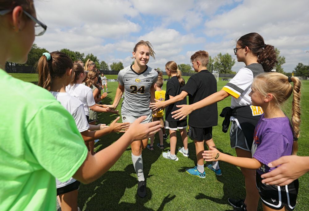 Iowa defender Sara Wheaton (24) takes the field for their match at the Iowa Soccer Complex in Iowa City on Sunday, Sep 1, 2019. (Stephen Mally/hawkeyesports.com)