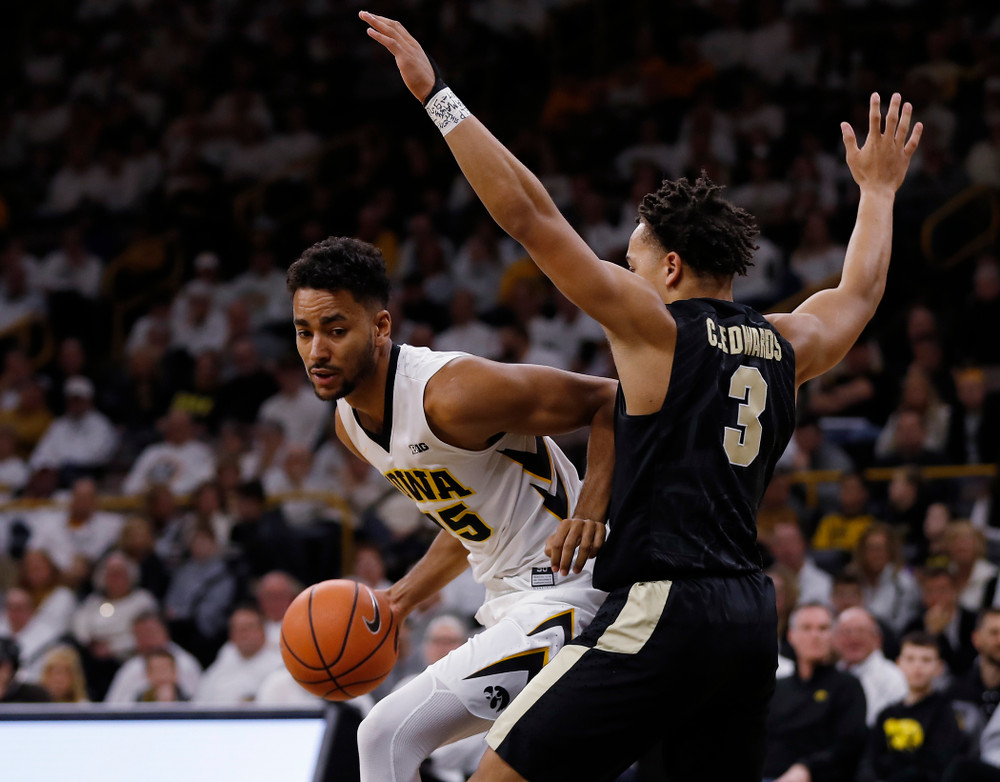 Iowa Hawkeyes forward Dom Uhl (25) 