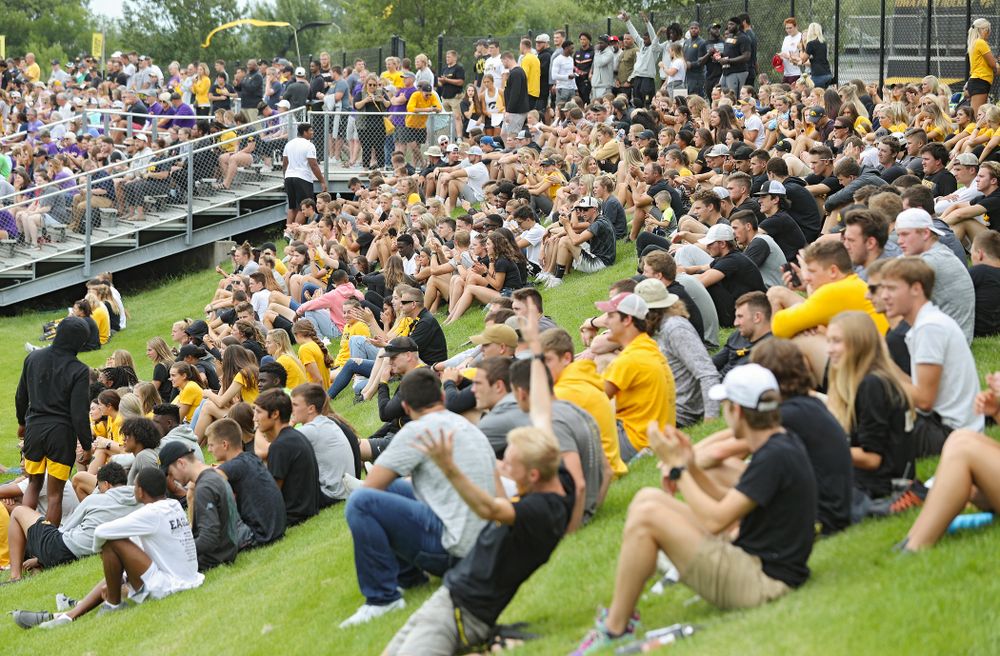 Student-athletes watch the Iowa Women’s Soccer team during the Student-Athlete Kickoff at the Iowa Soccer Complex in Iowa City on Sunday, Aug 25, 2019. (Stephen Mally/hawkeyesports.com)