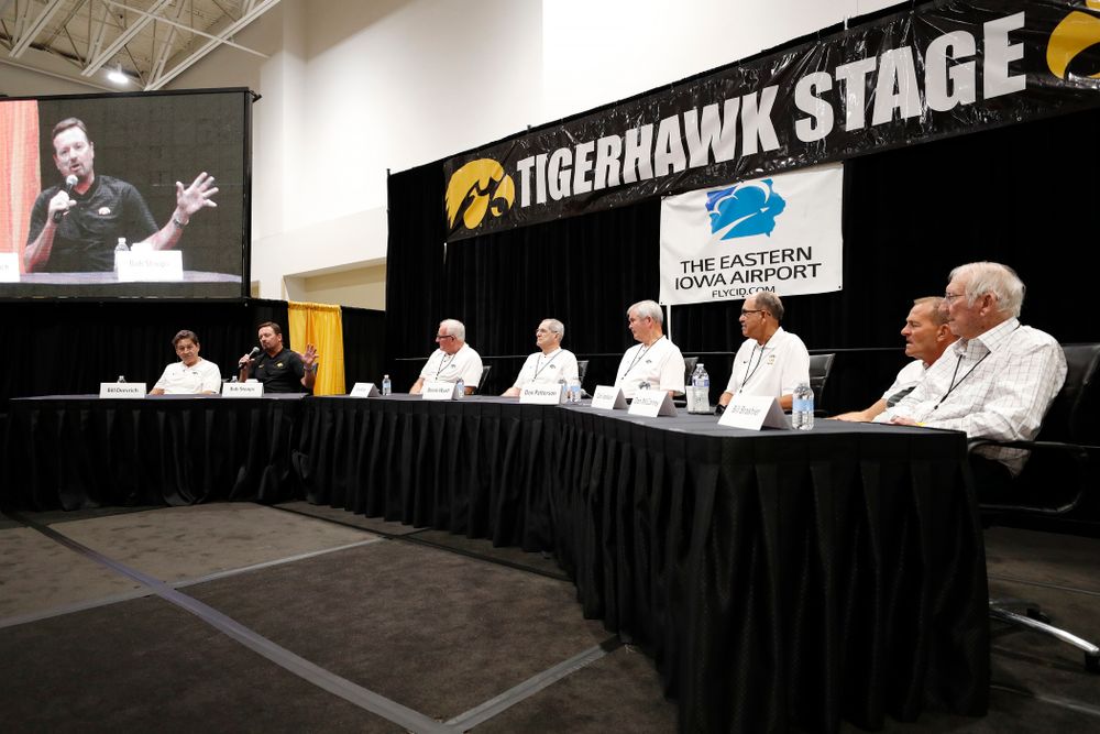 The 1983 Hawkeye Football Coaching Staff at Fry Fest Friday, August 31, 2018 in Coralville. (Brian Ray/hawkeyesports.com)