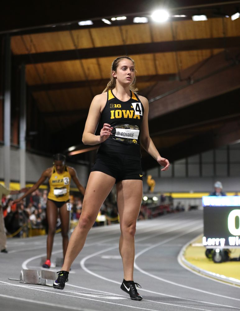 Iowa's Carly Donahue runs the 200-meters during the 2019 Larry Wieczorek Invitational  Friday, January 18, 2019 at the Hawkeye Tennis and Recreation Center. (Brian Ray/hawkeyesports.com)