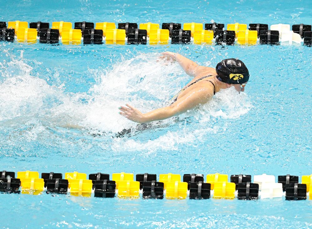 Iowa’s Christina Kaufman swims the women’s 50 yard freestyle preliminary event during the 2020 Women’s Big Ten Swimming and Diving Championships at the Campus Recreation and Wellness Center in Iowa City on Thursday, February 20, 2020. (Stephen Mally/hawkeyesports.com)